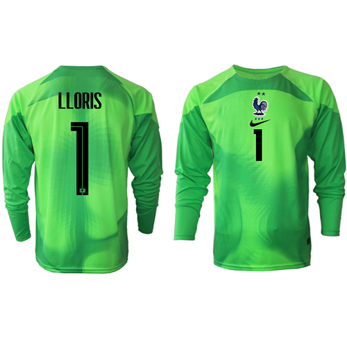 Frankreich Hugo Lloris #1 Torwart Replik Auswärtstrikot WM 2022 Langarm